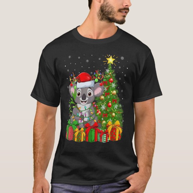 Koala   Xmas Holiday Santa Koala Christmas Tree T-Shirt (Vorderseite)