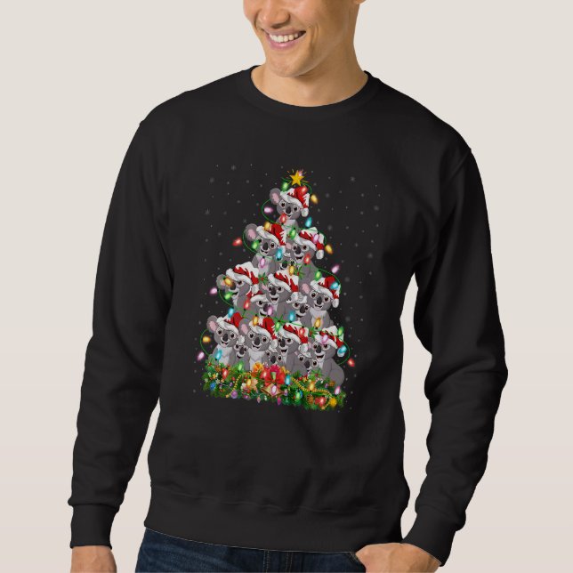 Koala  Xmas Lights Santa Koala Christmas Tree Sweatshirt (Vorderseite)
