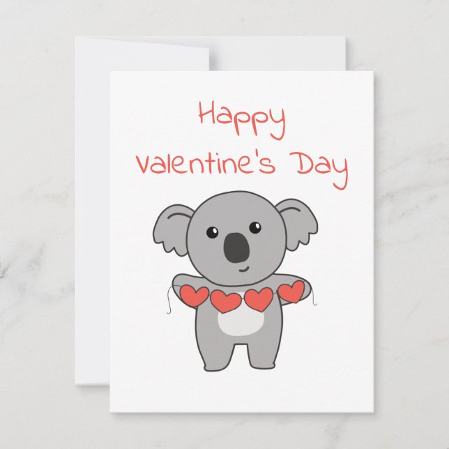 Koala zum Valentinstag Süßvieh mit Feiertagskarte (Vorderseite)