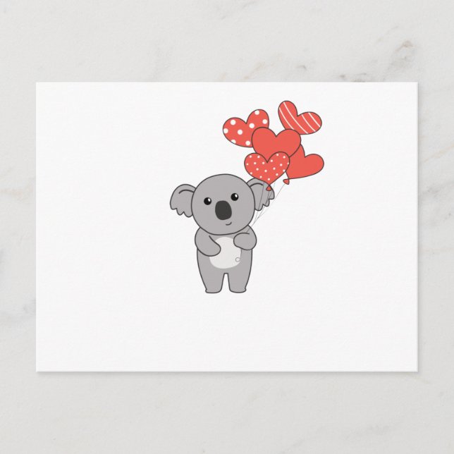 Koala zum Valentinstag Süßvieh mit Postkarte (Vorderseite)