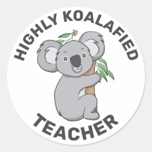 Koalafied Koala Qualified Teacher Runder Aufkleber