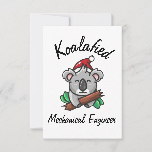 Koalafied Mechanical Engineer Card Karte (Vorderseite)