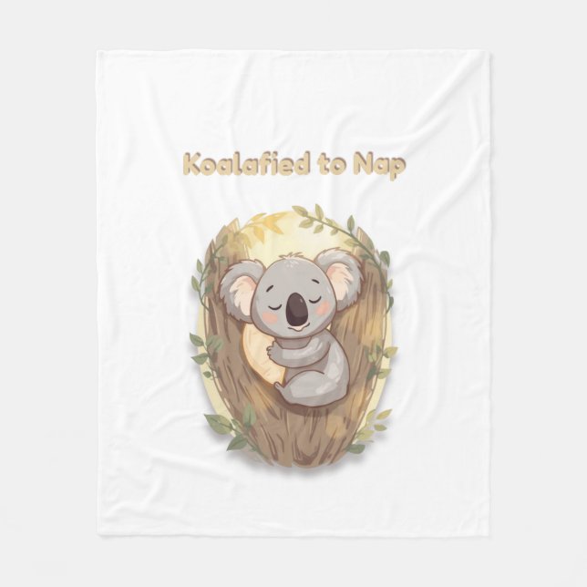 *"Koalafied to Nap – Cute Sleepy Koala T-"** Fleecedecke (Vorderseite)