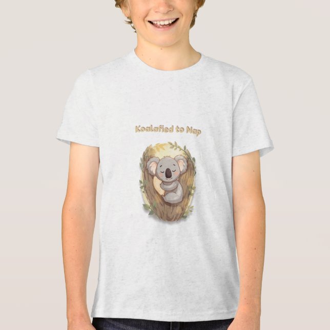 "Koalafied to Nap – Cute Sleepy Koala T-Shirt" Tri-Blend Shirt (Vorderseite)