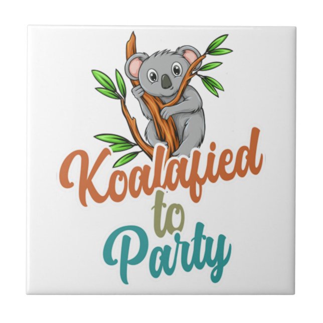 Koalafied to Party Qualified Pun Cute and Funny Ko Fliese (Vorderseite)
