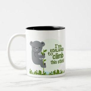 Koalafied zu klettern, Funny Cool Koala Zweifarbige Tasse