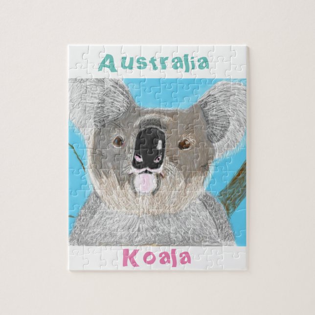 Koalalaubsäge - Hand gezeichnet Puzzle (Vertikal)