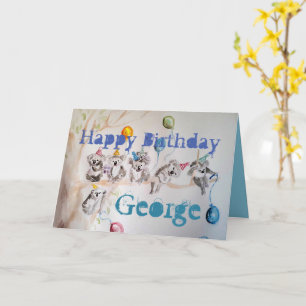 Koalas Geburtstagsparty-Kinder-Karte Karte