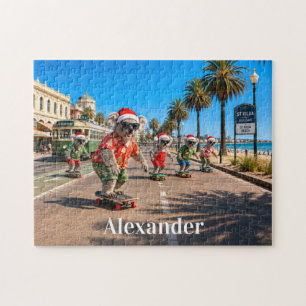 Koalas Skateboarding Weihnachten 252 Teile anpasse Puzzle