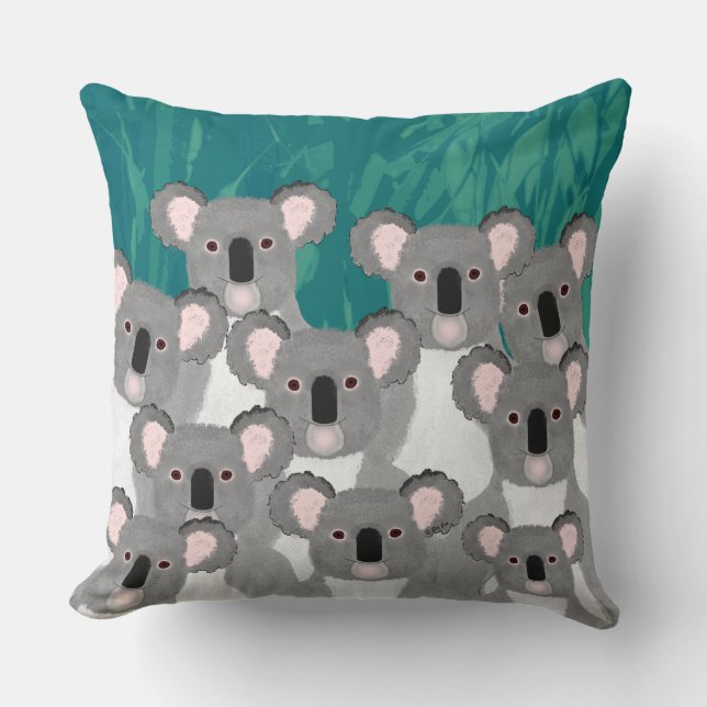 Koalas Throw Pillow Kissen (Vorderseite)