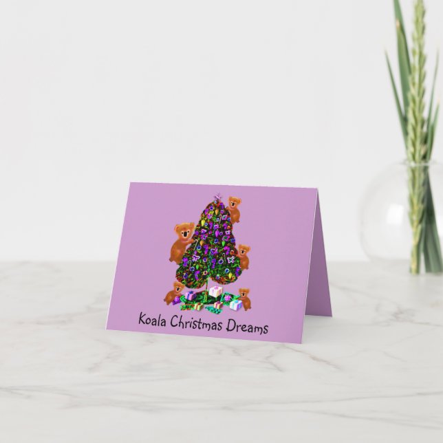 Koalas Weihnachtsmorgen Grußkarten Feiertagskarte (Vorderseite)