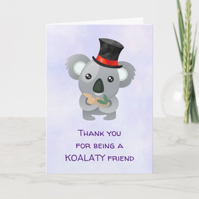 Koalaty Freund-Wortspiel-niedlicher Koala im Dankeskarte (Vorderseite)