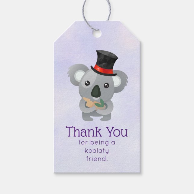 Koalaty Friend Pun Niedlich Koala in Top Hat Viele Geschenkanhänger (Vorderseite)
