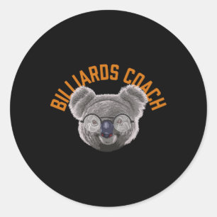 Koalified Billiards Coach Pool Player Funny Billia Runder Aufkleber