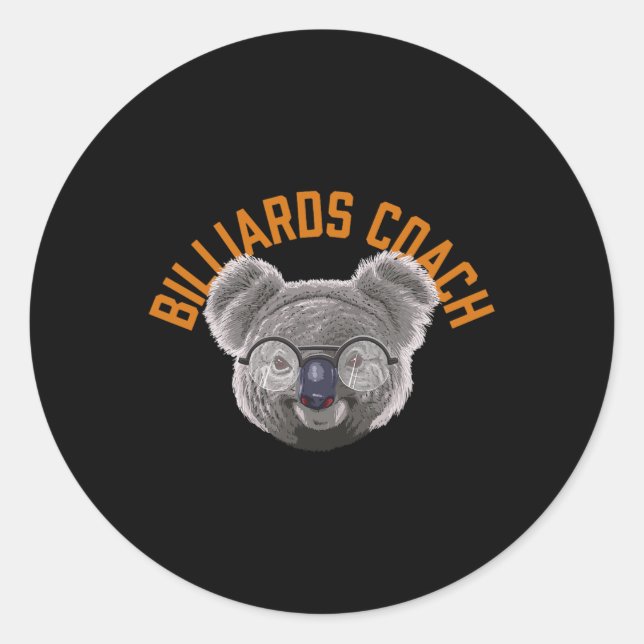 Koalified Billiards Coach Pool Player Funny Billia Runder Aufkleber (Vorderseite)
