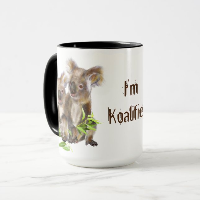 Koalified Quote Fun Koala Bear Australian Travel Tasse (Vorderseite Links)