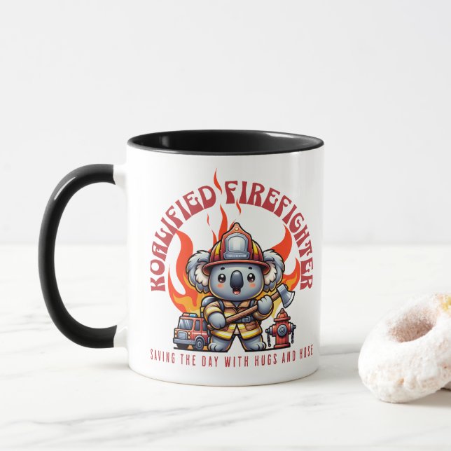Koalifizierter Feuerwehrmann / Feuerwehrmann mit F Tasse (Mit Donut)