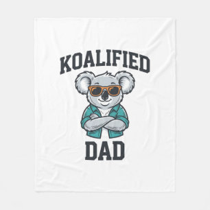 Koalifizierter Papa Süßer Koala Vater Shirt Design Fleecedecke