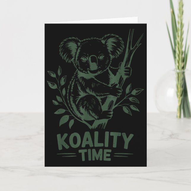 Koality Zeit Lustiger Koala-Bär Schlaf Männer Frau Karte (Vorderseite)