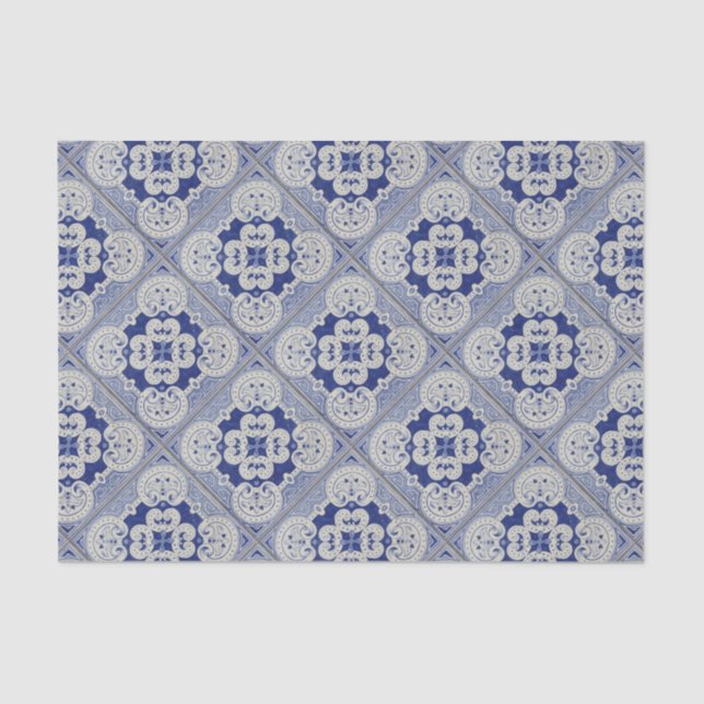 Kobalt-Blau-Keramik-Fliese Seidenpapier (Vorderseite)