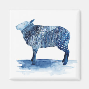Kobalt-Blau-Vieh - Schafe Magnet