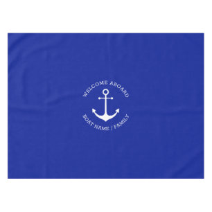 Kobalt blauer Anker Eigener Willkommensgarten Tischdecke