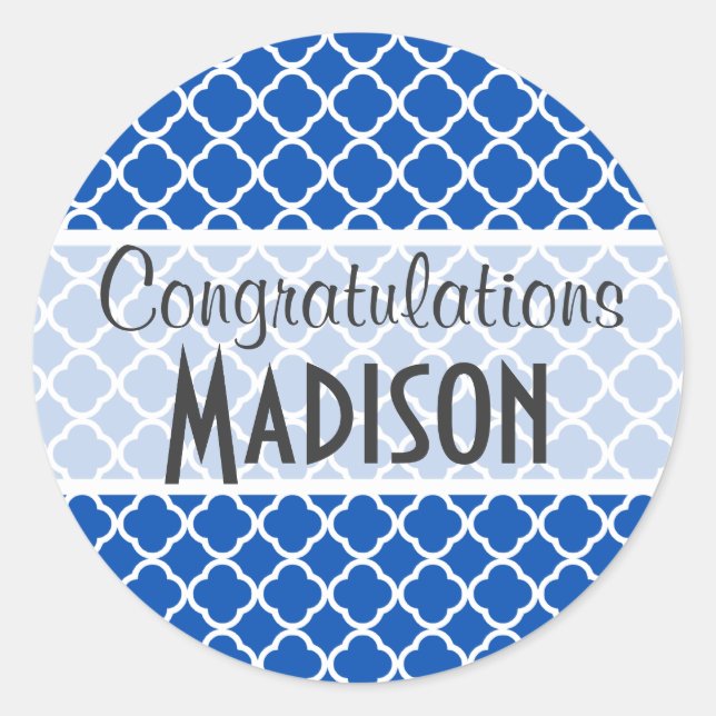 Kobalt-Blauquatrefolie Runder Aufkleber (Vorderseite)