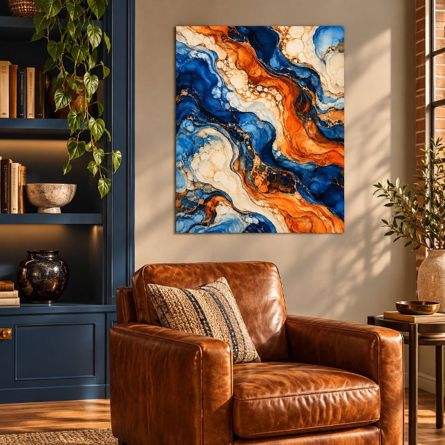 Kobalt-Ember-Current-Kunstprint Poster (Unframed paper art print. All texture effects are printed. Room styling props are not included.)