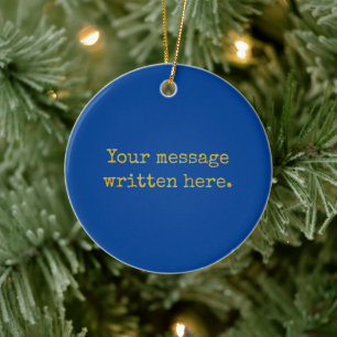 Kobalt Ihren Text hier Personalisiertes Zitat anpa Keramik Ornament