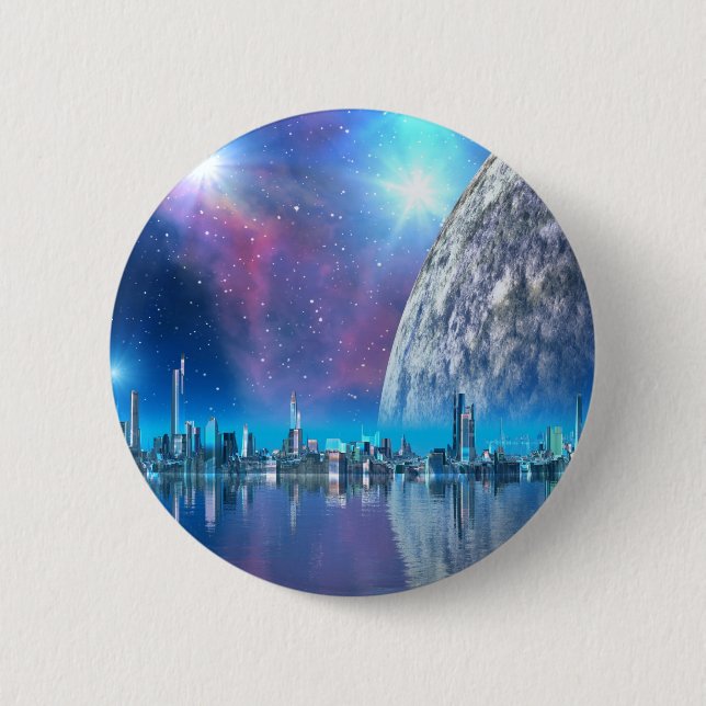 Kobalt-Insel-Städte des zukünftigen Knopfes/des Button (Vorderseite)