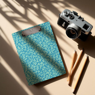 Kobalt Kritzelringe – minimales modernes Muster Klemmbrett