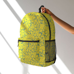 Kobalt-Kritzelringe – modernes Muster Bedruckter Rucksack