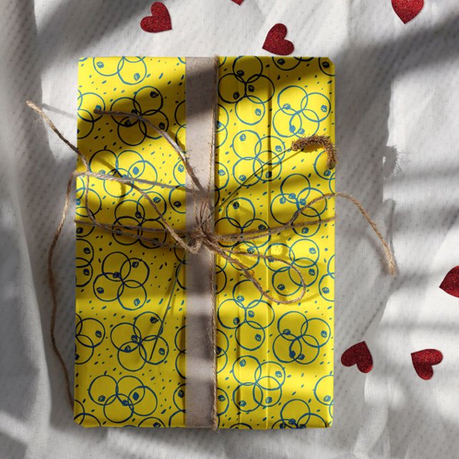 Kobalt-Kritzelringe – modernes Muster Geschenkpapier Set (Von Creator hochgeladen)