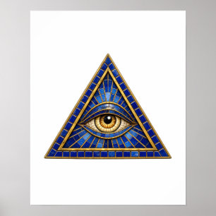 Kobalt-Mosaik-Auge-Plakat Poster