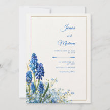 Kobalt Muscari Gold Rahmen Textur Hintergrund