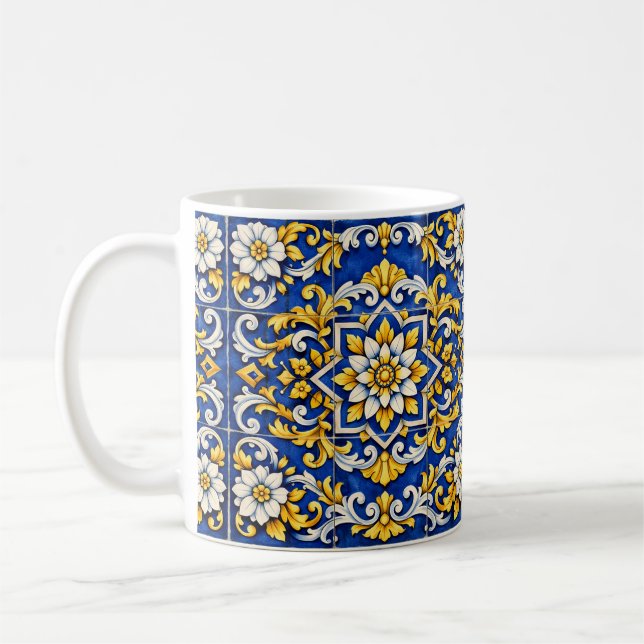 Kobalt-Scroll-Azulejo-Tasse Kaffeetasse (Links)