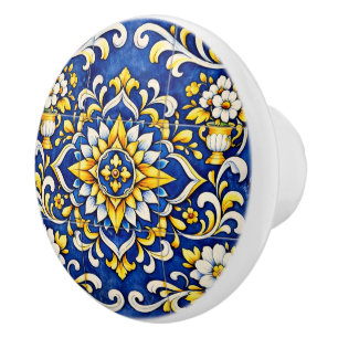 Kobalt-Vase Azulejo-Keramik-Griff Keramikknauf