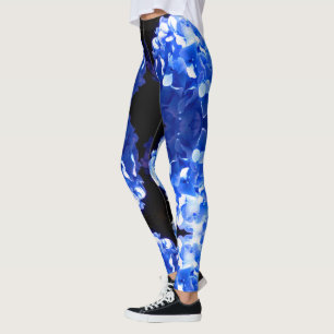 Kobaltblau Blütenblütenelegante Hydrangeas Leggings