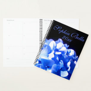 Kobaltblau Blütenblütenelegante Hydrangeas Planer