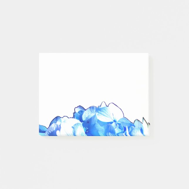 Kobaltblau Blütenblütenelegante Hydrangeas Post-it Klebezettel (Vorderseite)