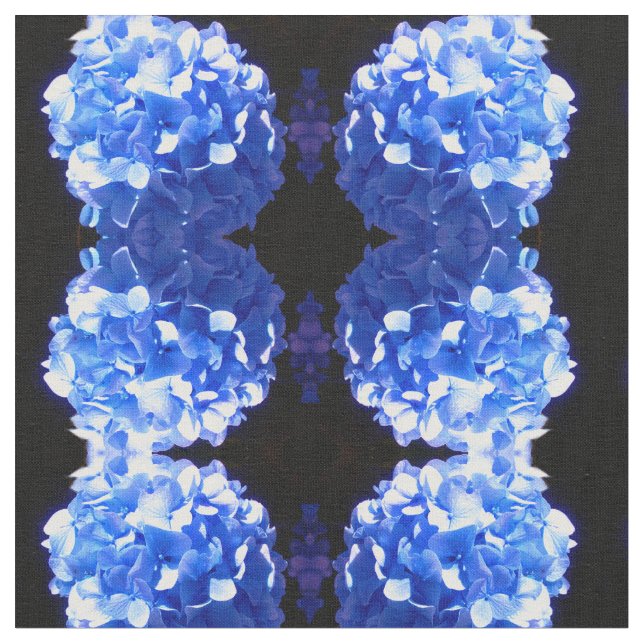 Kobaltblau Blütenblütenelegante Hydrangeas Stoff (Nahaufnahme)