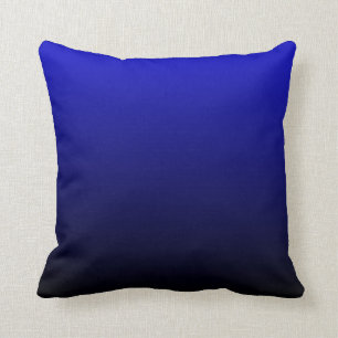 Kobaltblau und schwarzes Ombre Kissen