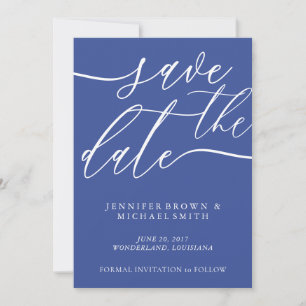 Kobaltblaue Hochzeit Termin speichern Benutzerdefi Save The Date