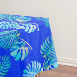 Kobaltblaue Monstera Brise Tischdecke