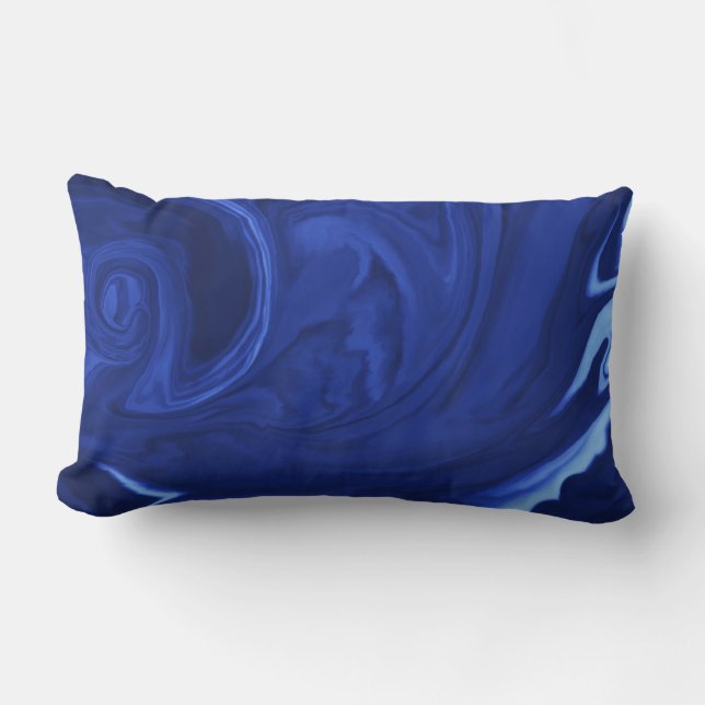 Kobaltblauer Hintergrund Texturiert Handgefertigt Lendenkissen (Vorderseite)