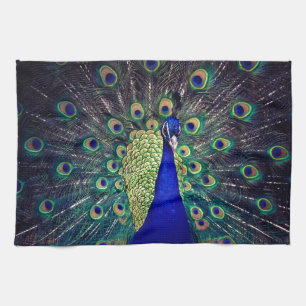 Kobaltblauer Pfau Geschirrtuch