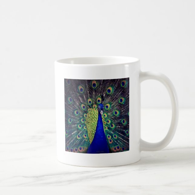 Kobaltblauer Pfau Kaffeetasse (Rechts)