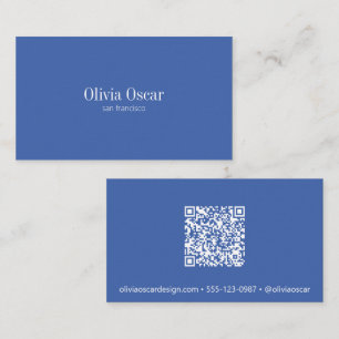 Kobaltblaues minimalistisches QR-Creative-Professi Visitenkarte