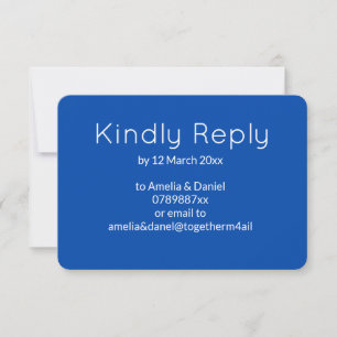 Kobaltblaues minimalistisches RSVP Karte