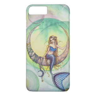 Kobaltmond Wasserfarben-Meerjungfrau-Kunstillustra Case-Mate iPhone Hülle